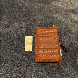 Michael Kors Tan Wristlet with Gold Details